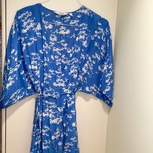 Mini Wrap Dress Wide Sleeves V-cut periwinkle Blue-by  And Other Stories-4